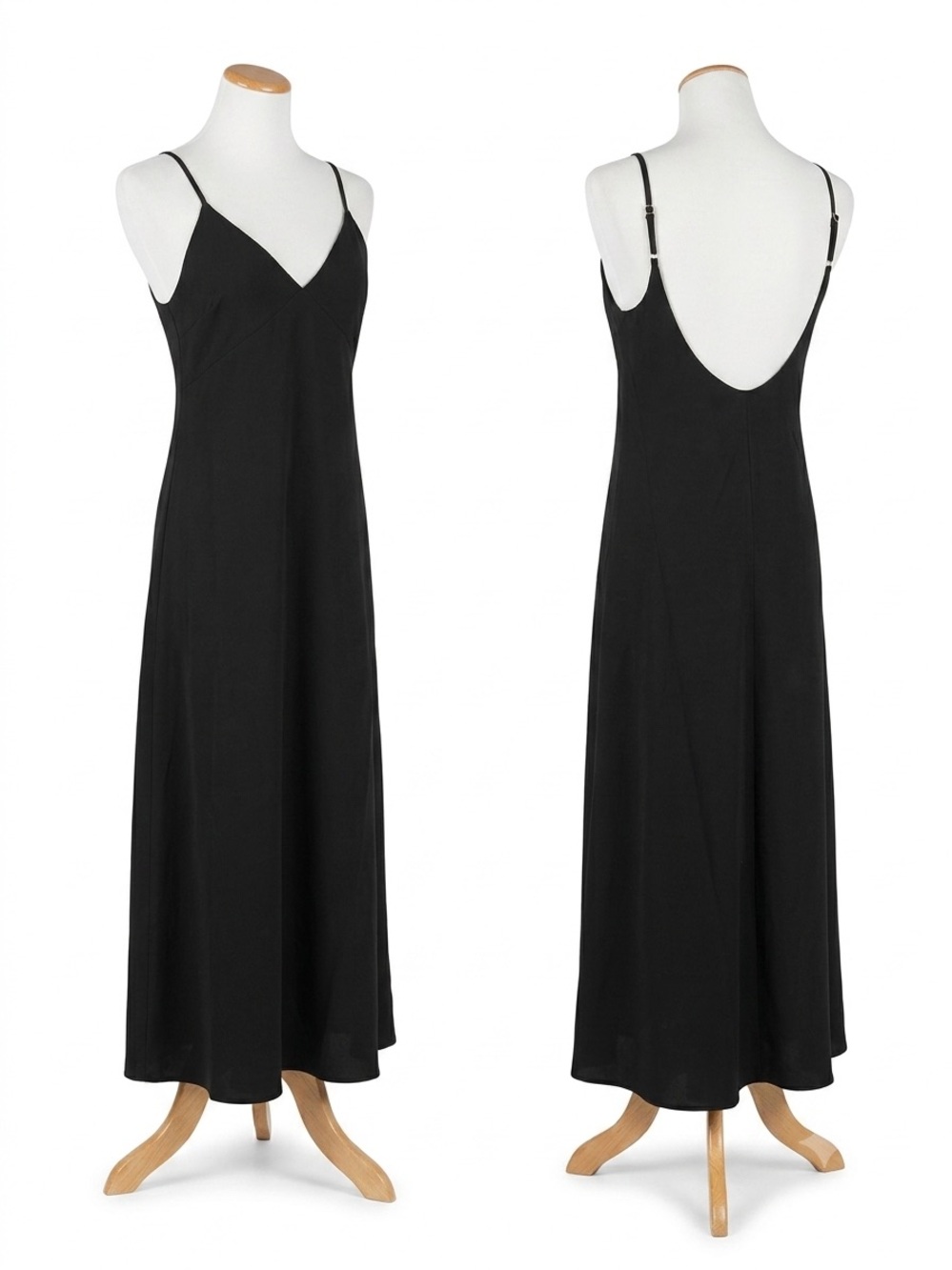 Zenana Black Acid Slip Maxi Dress with Adjustable Straps Size S